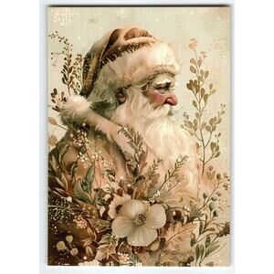 Vintage Santa Claus Christmas Lithograph Postcard 5.5x4 in